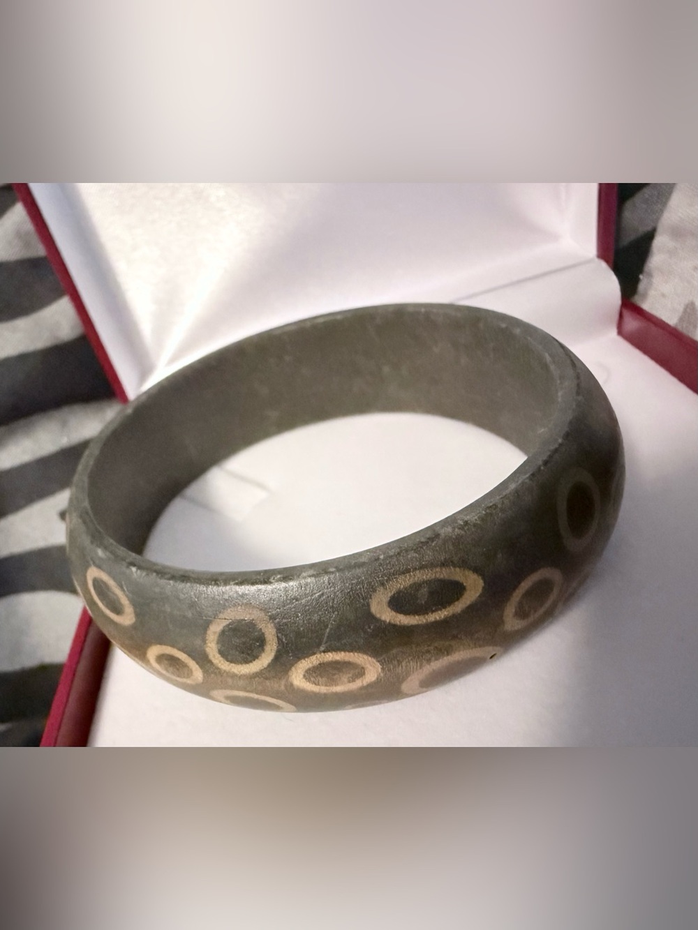 Vintage Bangle Bracelet with Circle Pattern